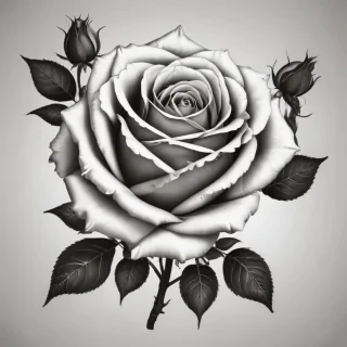 roses clipart black and white