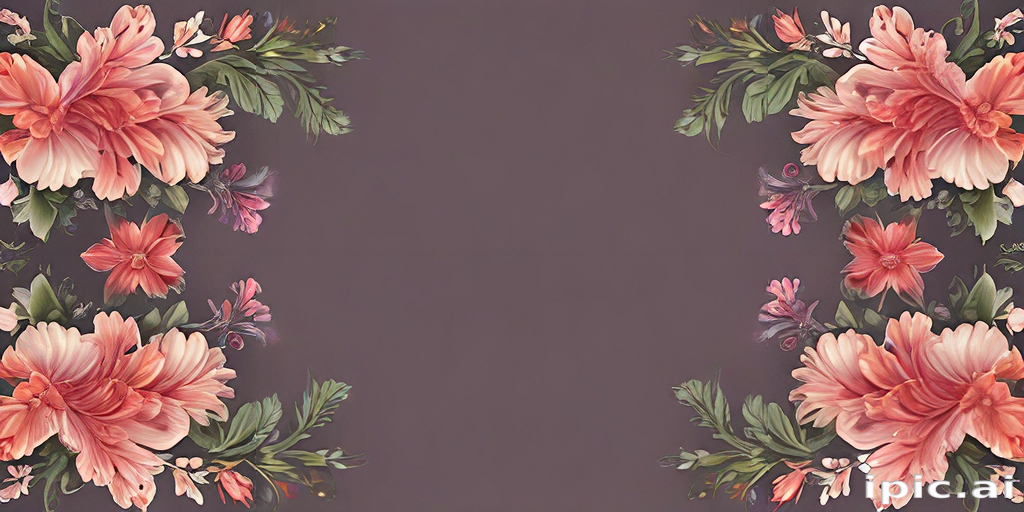 Elegant Floral Border Design Featuring Vibrant Blooms on a Dark Background