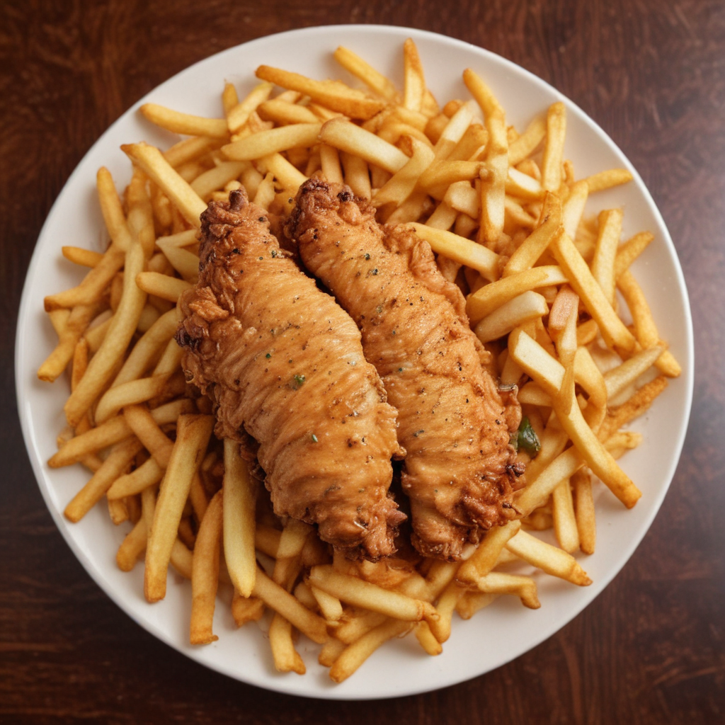 chicken strips and french fries