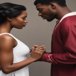 black couple holding hands