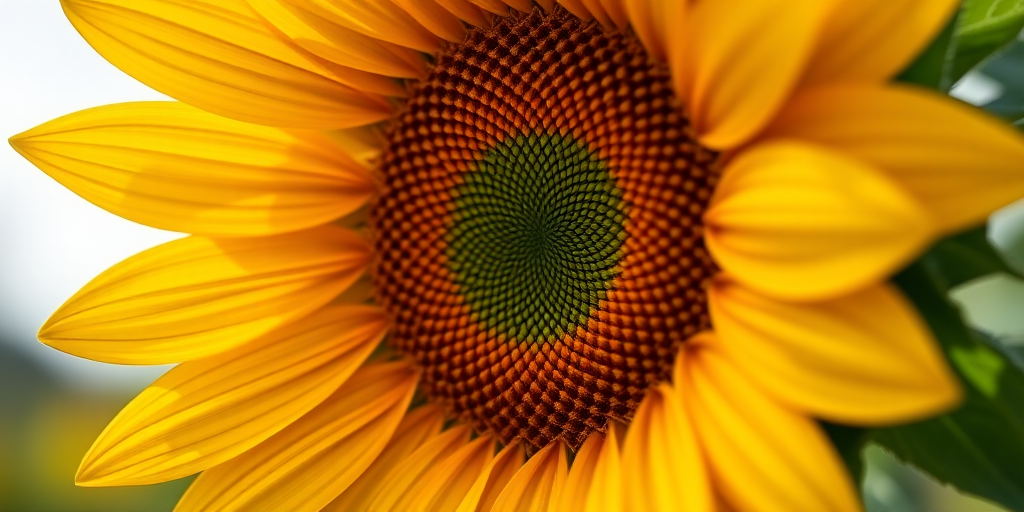 Create a close-up shot of a vibrant sunflower with detailed petals and a textured center, using a DSLR camera at f/2.8 aperture, 1/200s shutter speed, ISO 100, natural daylight, and a shallow depth of field to emphasize the flower against a blurred background.