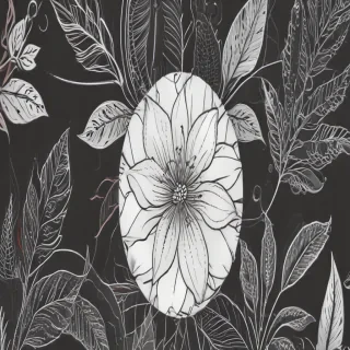 floral line art