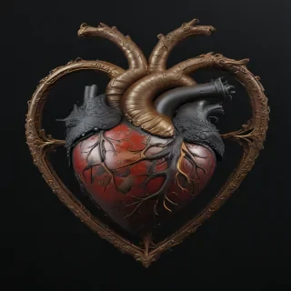 heart with black background