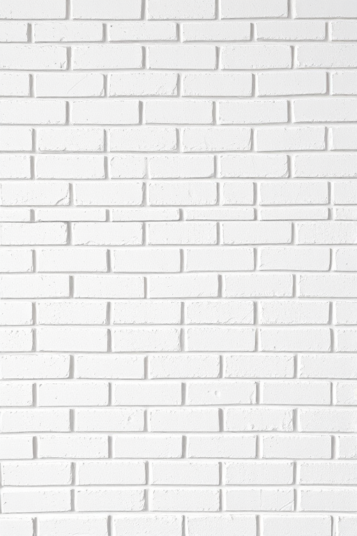 High-resolution image of a seamless white brick wall, shot with a Canon EOS R5, 50mm lens, aperture f/8, ISO 100, natural light, straight-on view, minimal shadows, emphasis on texture and detail.