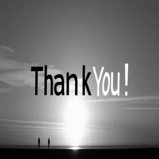 thank you black and white