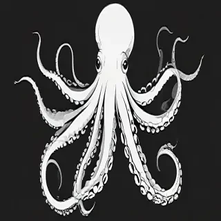 octopus clip art black and white