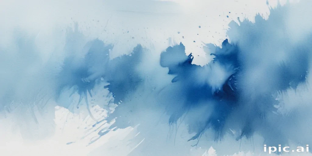 Serene Abstract Watercolor Splash in Various Shades of Tranquil Blue