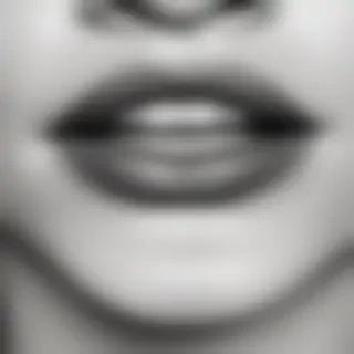 lips black and white clipart