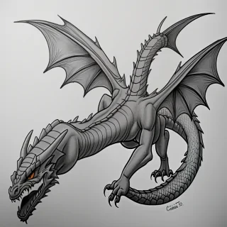 cartoon drawing of a dragon