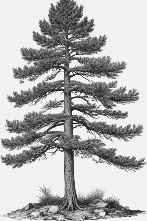 pine tree clip art black and white