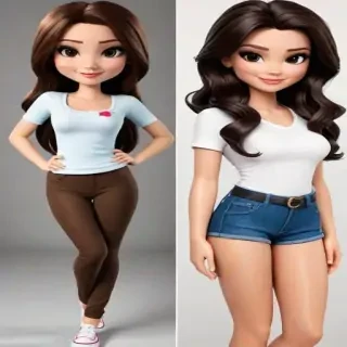 brunette cartoon characters