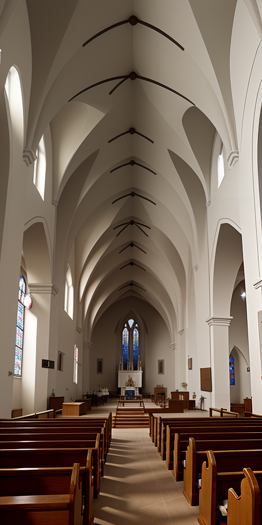 Interior View of a Beautifully Designed Church with Elegant Architecture