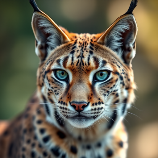 high-resolution portrait of a lynx with piercing blue eyes, soft bokeh background, natural light, 50mm lens, f/1.8 aperture, ISO 200, shallow depth of field, DSLR camera