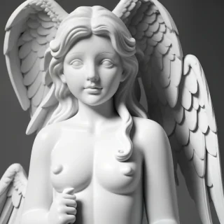 black and white angel