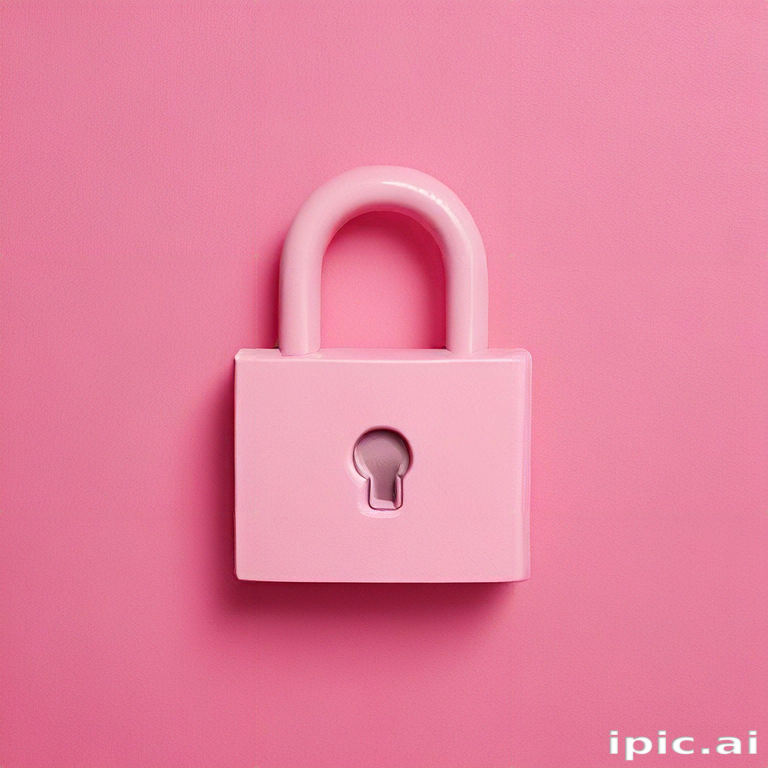 Pink Color Lock Stylish Pink Padlock Against a Vibrant Pink Background for Security