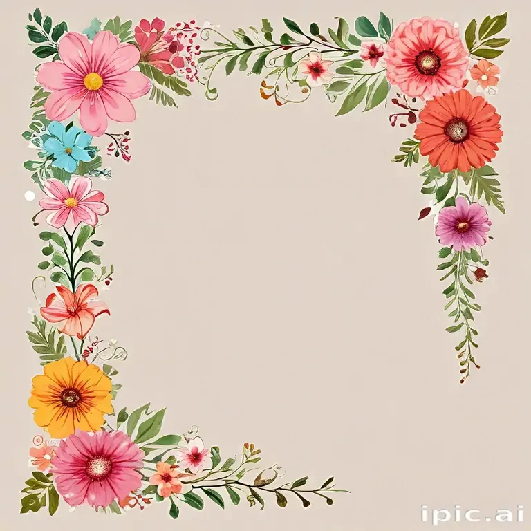 flowery border clipart