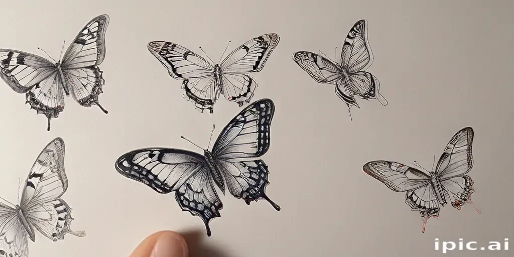 drawing butterflies