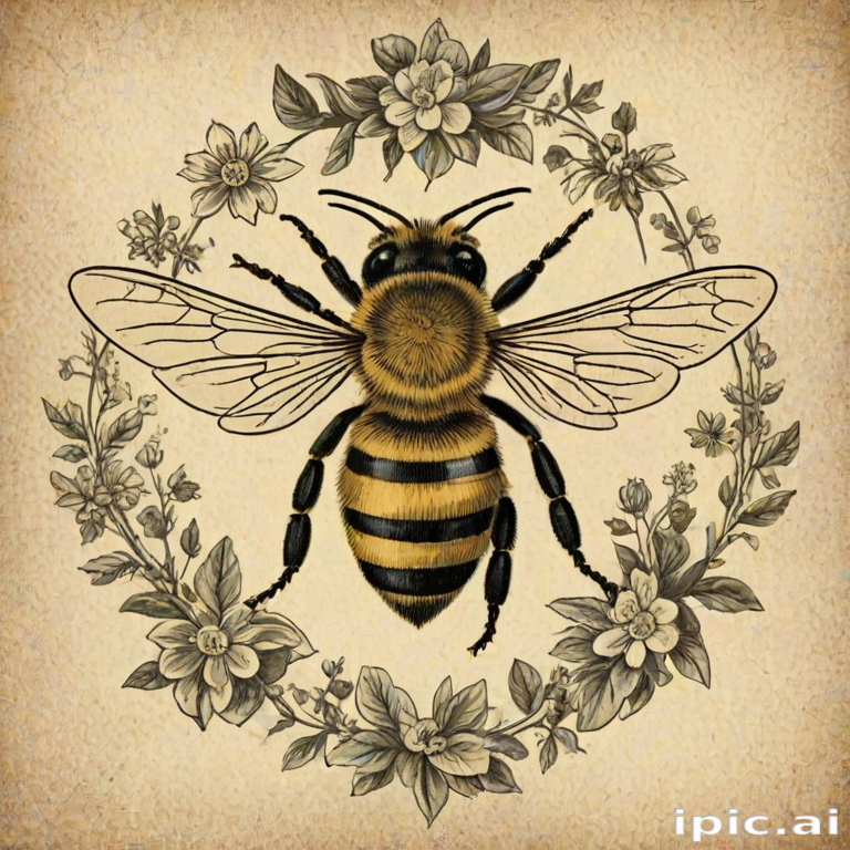 free vintage bee printables