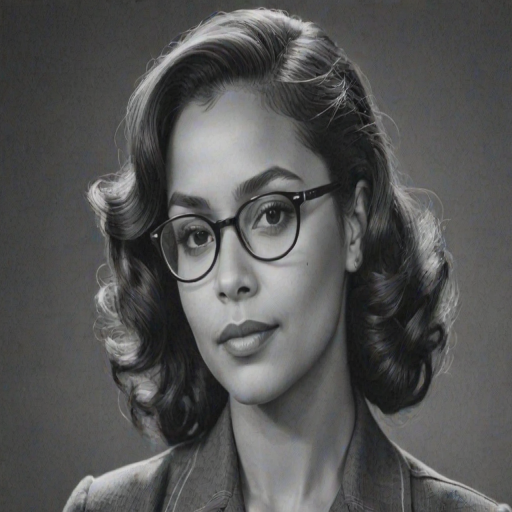Enchanting Monica Raymund, pencil sketch, portrait of Appealing woman 1940s in glasses, hair style beatnik, outline, clear lines, fine lines, 8k
