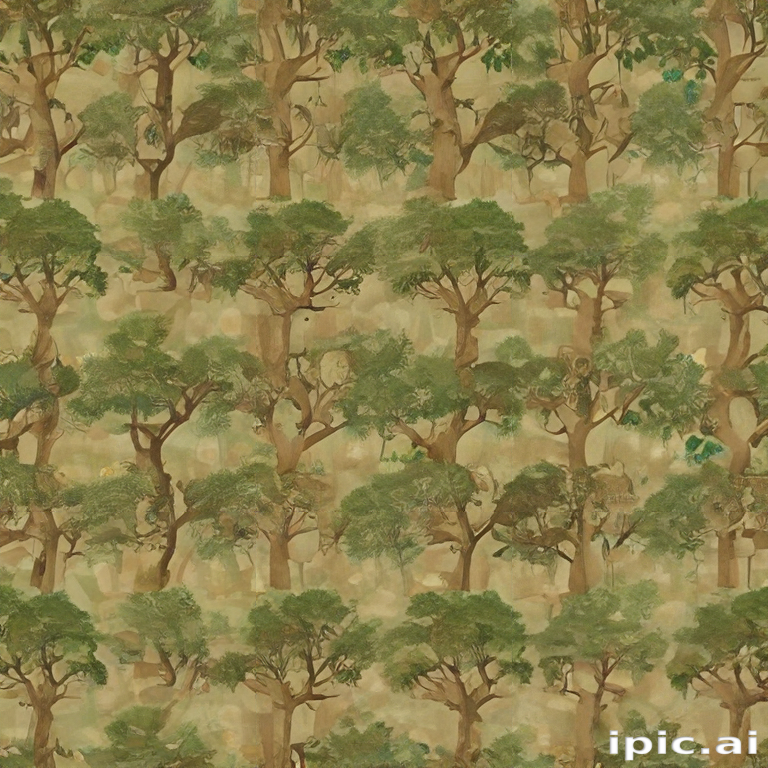 Serene Forest Pattern Featuring Lush Green Trees in a Natural Setting