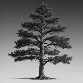 pine tree clipart black and white
