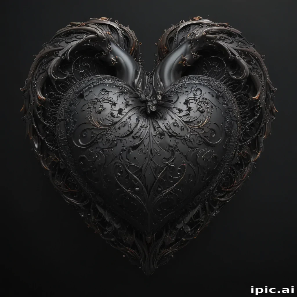 heart with black background
