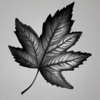 clipart leaf black and white