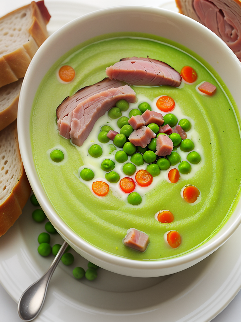 calories in pea soup with ham