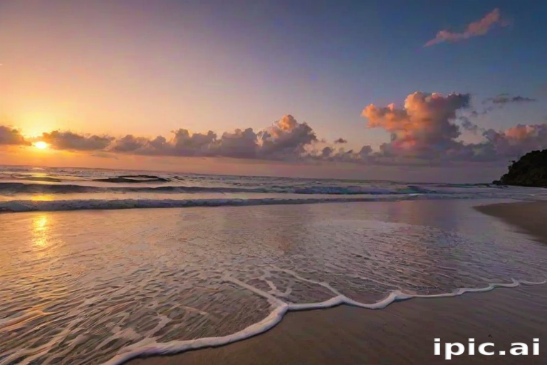 sun set on beach