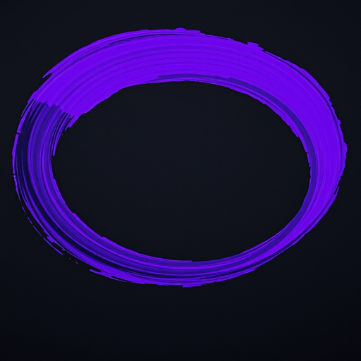 create a circular purple brushstroke on a black background with soft edges, taken with a DSLR camera, 50mm lens at f/1.8, ISO 100, 1/200 sec shutter speed, top-down view, natural lighting