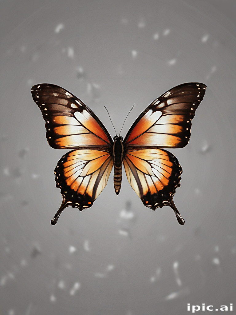 A Beautiful Butterfly with Stunning Orange and Brown Wings on Gray ...