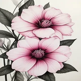 flower aesthetic drawings