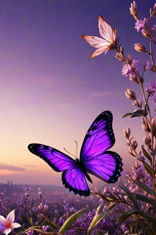 wallpaper purple butterfly