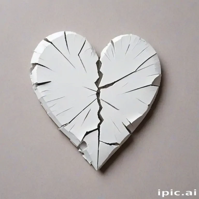 white broken heart