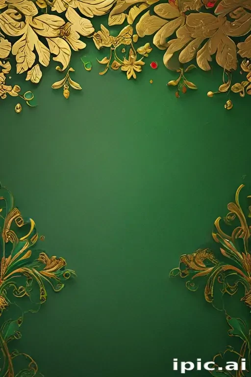 gold and green background