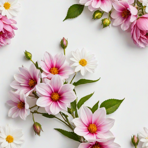 flowers white background