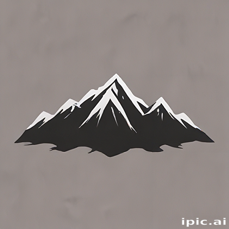 Majestic Mountain Range Silhouette with Snow-Capped Peaks Against a ...