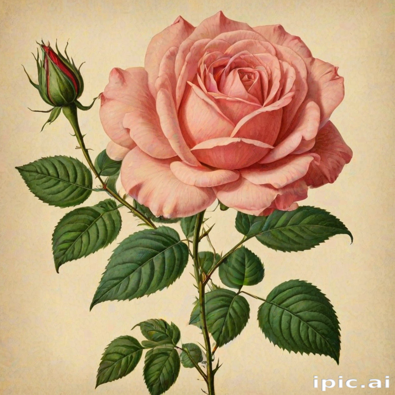 vintage rose illustration