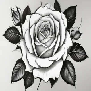 roses clipart black and white