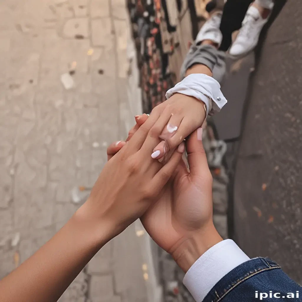 couple holding hands aesthetic