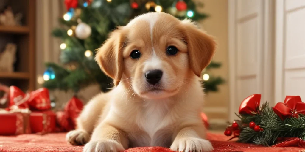 puppy christmas dog wallpaper