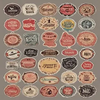 vintage stickers png