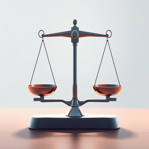 Create a high-resolution vector graphic of a balance scale, 50mm lens, f/8 aperture, ISO 100, center composition, soft lighting, digital illustration style.
