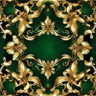 gold and green background