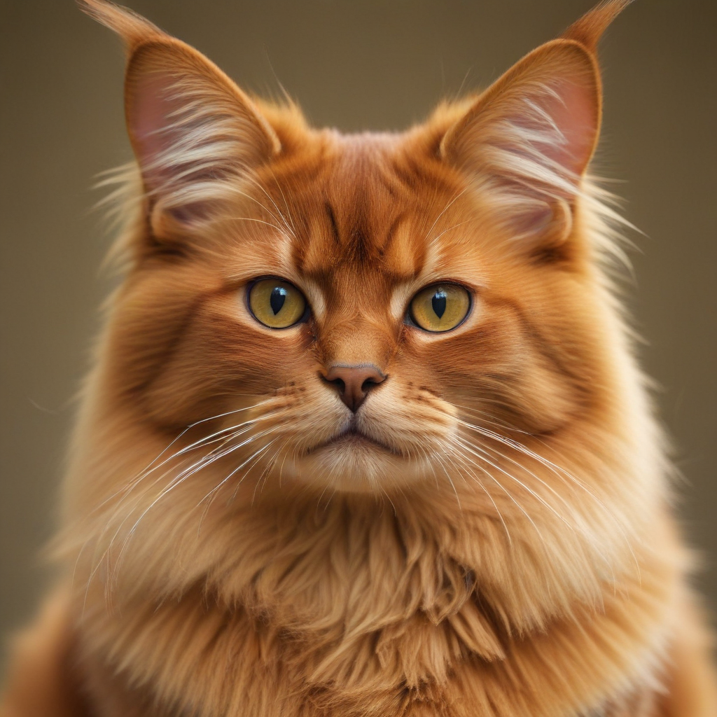 A Majestic Maine Coon Cat with Striking Golden Eyes and Fluffy Fur