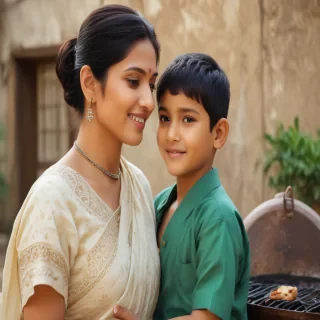 indian mom and son