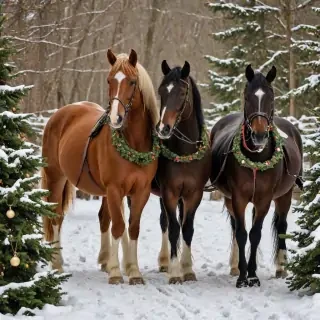 merry christmas images with horses