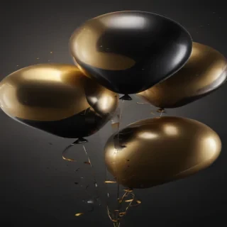 black and gold balloons png
