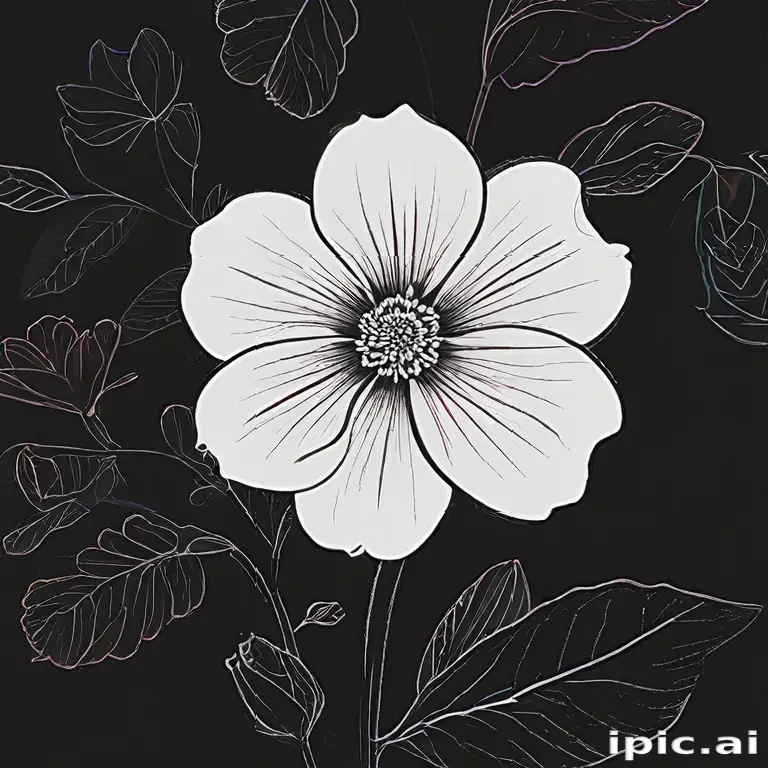 simple flower line art