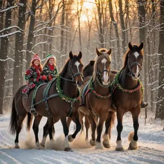 merry christmas images with horses
